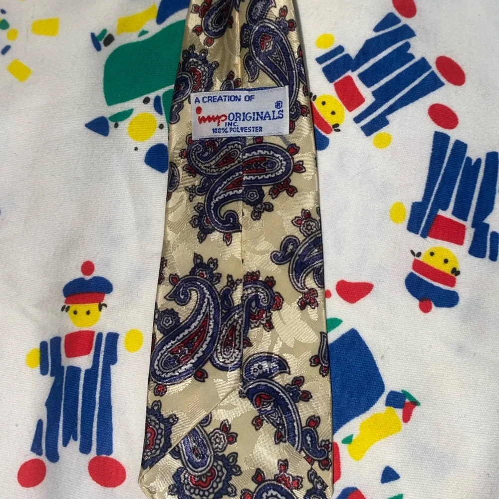 Small Little Kids Adjustable Paisley Patterned Tie